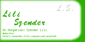 lili szender business card